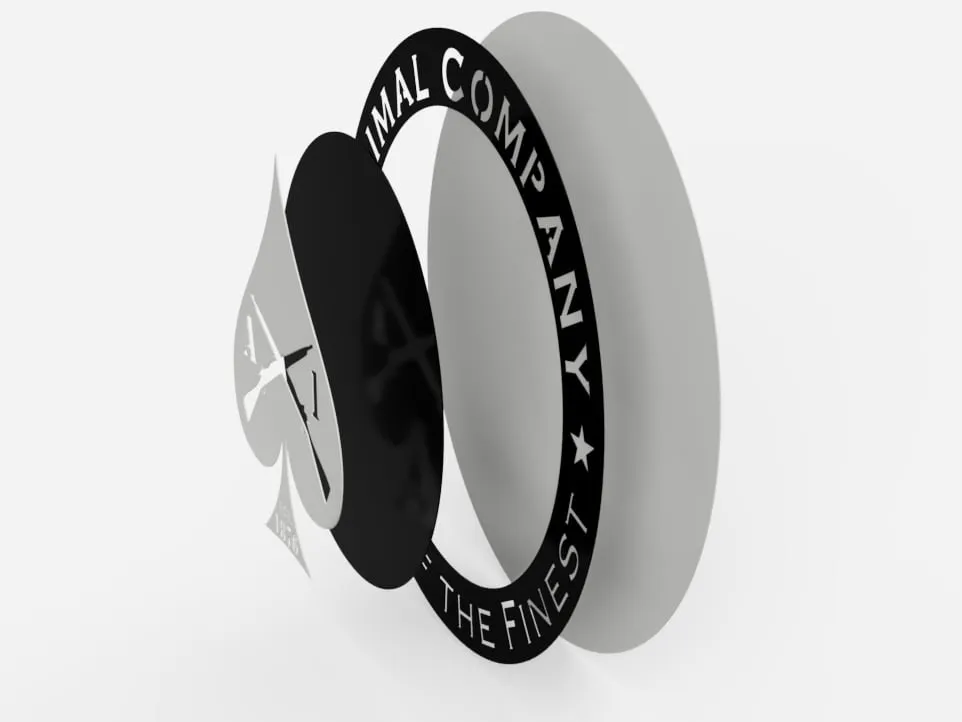 3D Render of Animal Company Custom Metal Sign