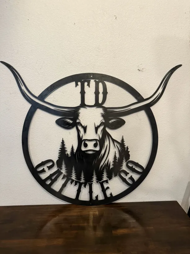 TD Cattle Co Custom Metal Sign